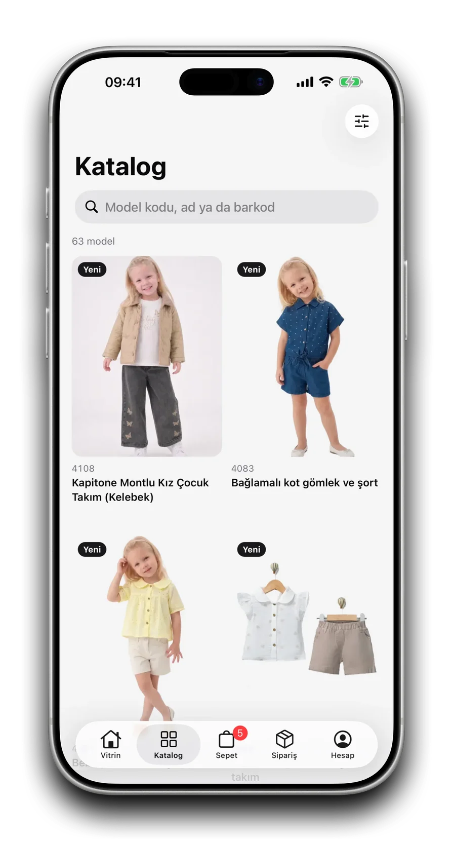 ARD Kids B2B uygulamasında katalog ekranı